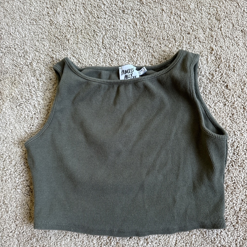 Princess Polly army green cropped tank